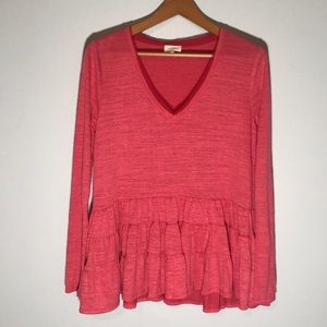 Deletta long sleeve peplum top